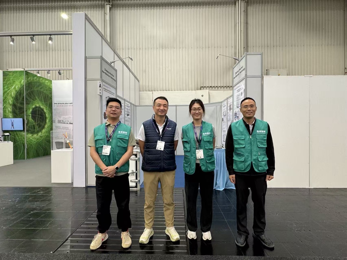 HOTECH team at the exhibition booth