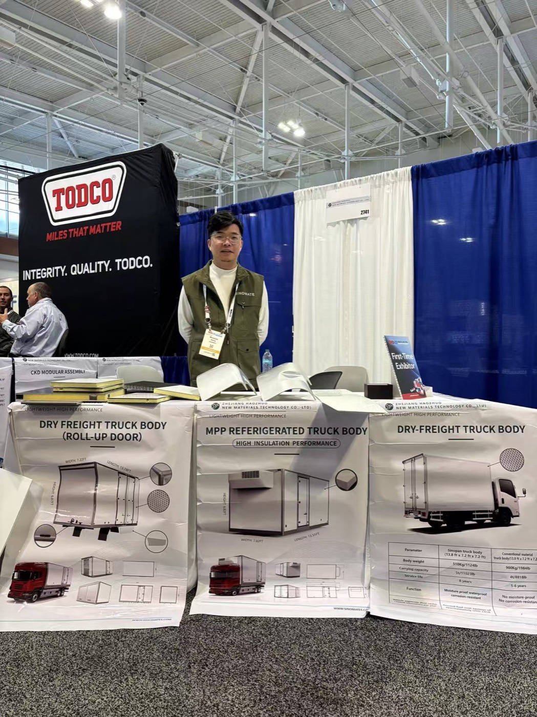 HOTECH truck body display at a US trade show