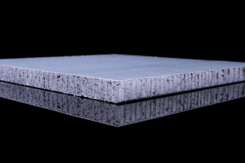CFRT honeycomb panel with smooth white surface suitable for van conversion subfloor and wall applications